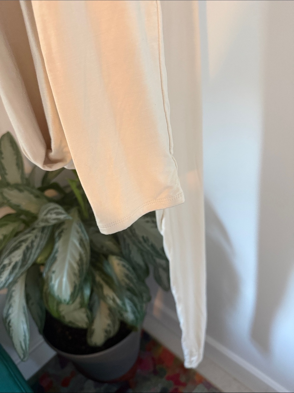 Naked Wardrobe NWT Cream Stretch Straight Leg Pants XL Minimalist $68 - Picture 7 of 8